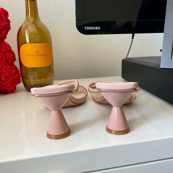 Zara Heeled Leather Square Toe Sandals - Picture 7 of 9